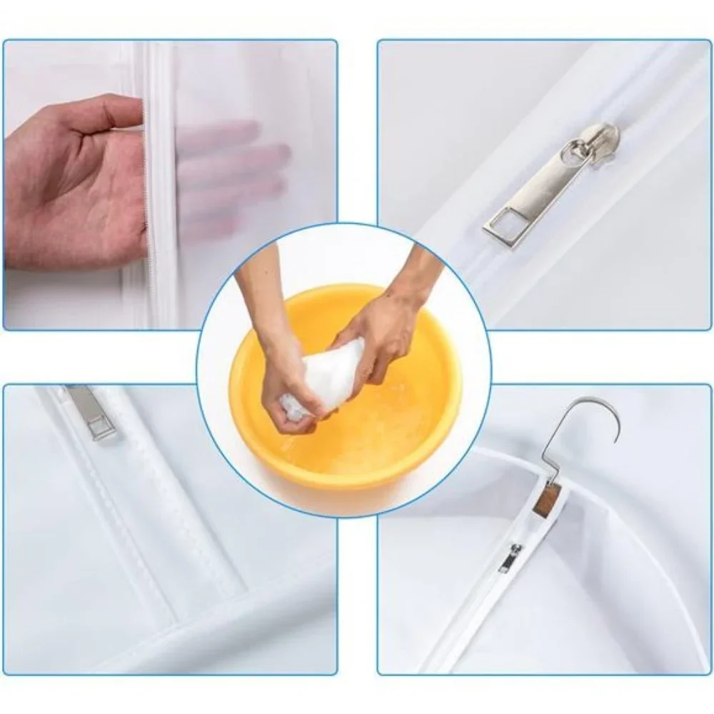 Clear Garment Bags Clothes Covers Protecting Dusts (Set of 12) for Storage Bags